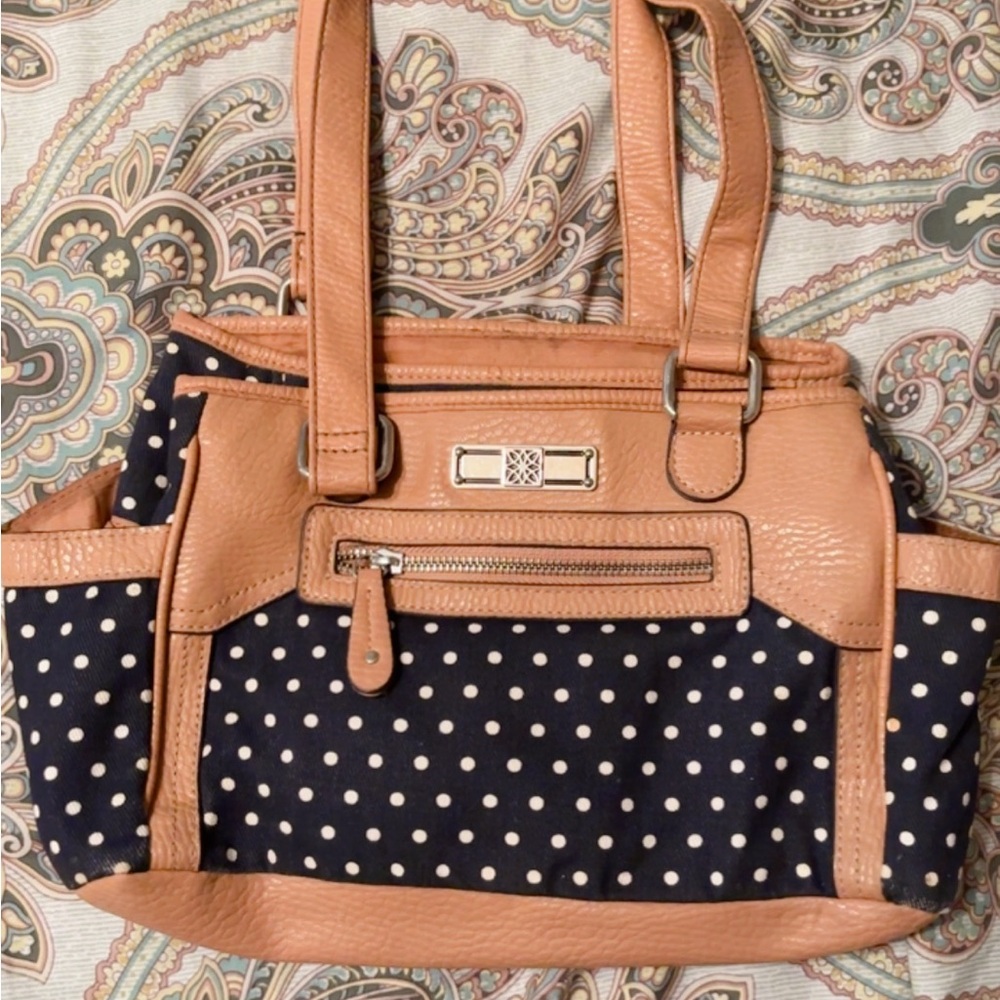 Polka Dot Tan and Black Women's Bag